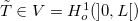 $\tilde{T}\in V=H_ o^1(]0,L[)$