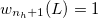 $w_{n_ h+1}(L)=1$