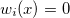 $w_{i}(x)=0$