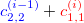 ${\color{blue}c_{2,2}^{(i-1)}} + {\color{red}c_{1,1}^{(i)}}$