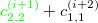 ${\color{green}c_{2,2}^{(i+1)}}+{\color{black}c_{1,1}^{(i+2)}}$