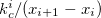 $k_ c^{i} / (x_{i+1}-x_{i})$