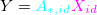 $Y={\color{cyan}{A_{*,id}}}{\color{magenta}X_{id}}$