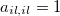 $a_{il,il}=1$