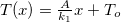 $T(x)=\frac{A}{k_1}x+T_ o$