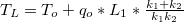 $T_ L=T_ o+q_ o*L_1*\frac{k_1+k_2}{k_1k_2}$