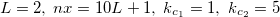 $L=2, \;  nx=10L+1,\;  k_{c_1}=1,\;  k_{c_2}=5$