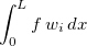 $\displaystyle \int _0^ Lf\, w_ i \, dx$