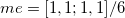$me=[1,1;1,1]/6$