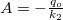 $A=-\frac{q_ o}{k_2}$
