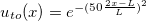 $u_{to}(x)=e^{-(50\frac{2x-L}{L})^2}$