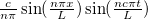 $\frac{c}{n\pi } \sin ( \frac{n\pi x}{L})\sin (\frac{n c \pi t}{L})$