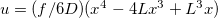 $u=(f/6D)(x^4-4Lx^3+L^3x)$