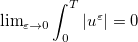 $\lim _{\varepsilon \rightarrow 0}\displaystyle \int _0^ T\vert u^\varepsilon \vert =0$