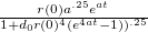 $\frac{r(0)a^{.25}e^{at}}{1+d_0r(0)^4(e^{4at}-1))^{.25}}$